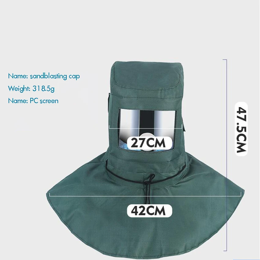 Full Face Protective Hat with Breathing Valve Replaceable PC Lens Neck Elastic Rope Canvas Industry Anti-dust Cap | Безопасность и