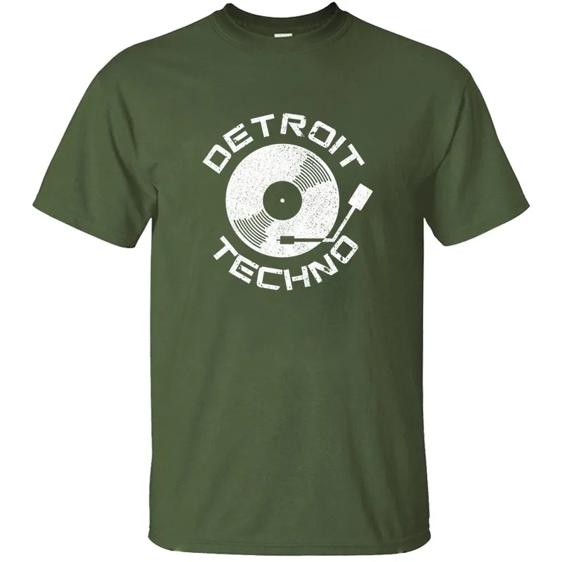 Футболка с надписью Detroit Techno Vinyl Dj Мужская модная одежда футболки для мужчин и