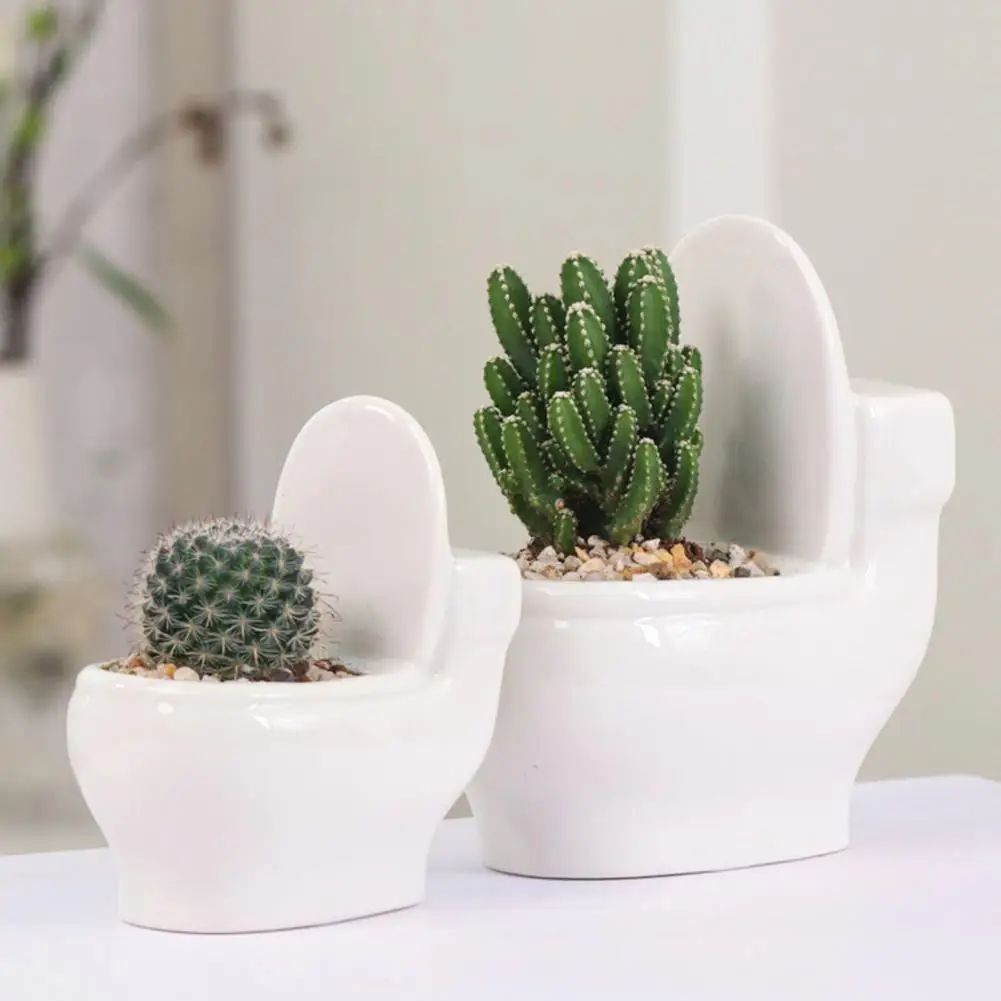 

Горшки для растений, забавные керамические вазы для суккулентов в форме унитаза, керамический горшок для цветов керамические горшки для бо...