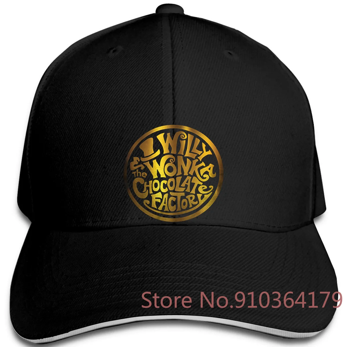 Бейсболка унисекс с логотипом Вилли Вонка регулируемая черная | Аксессуары для