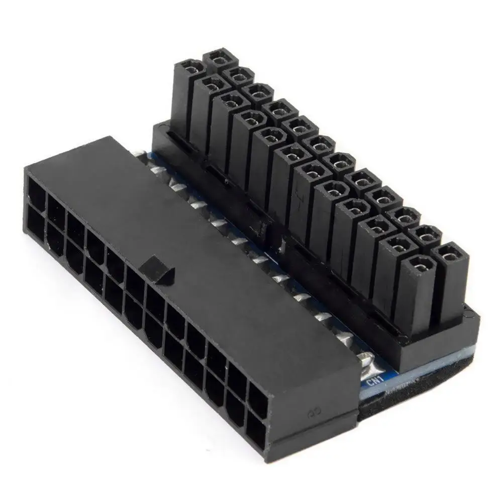 Блок питания ATX 24Pin 90 градусов Мощность переходник гнездо 4 до 24P мужской