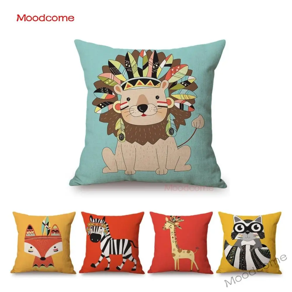 Милые Мультяшные Животные медведь олень Лев Жираф украшение для детской комнаты