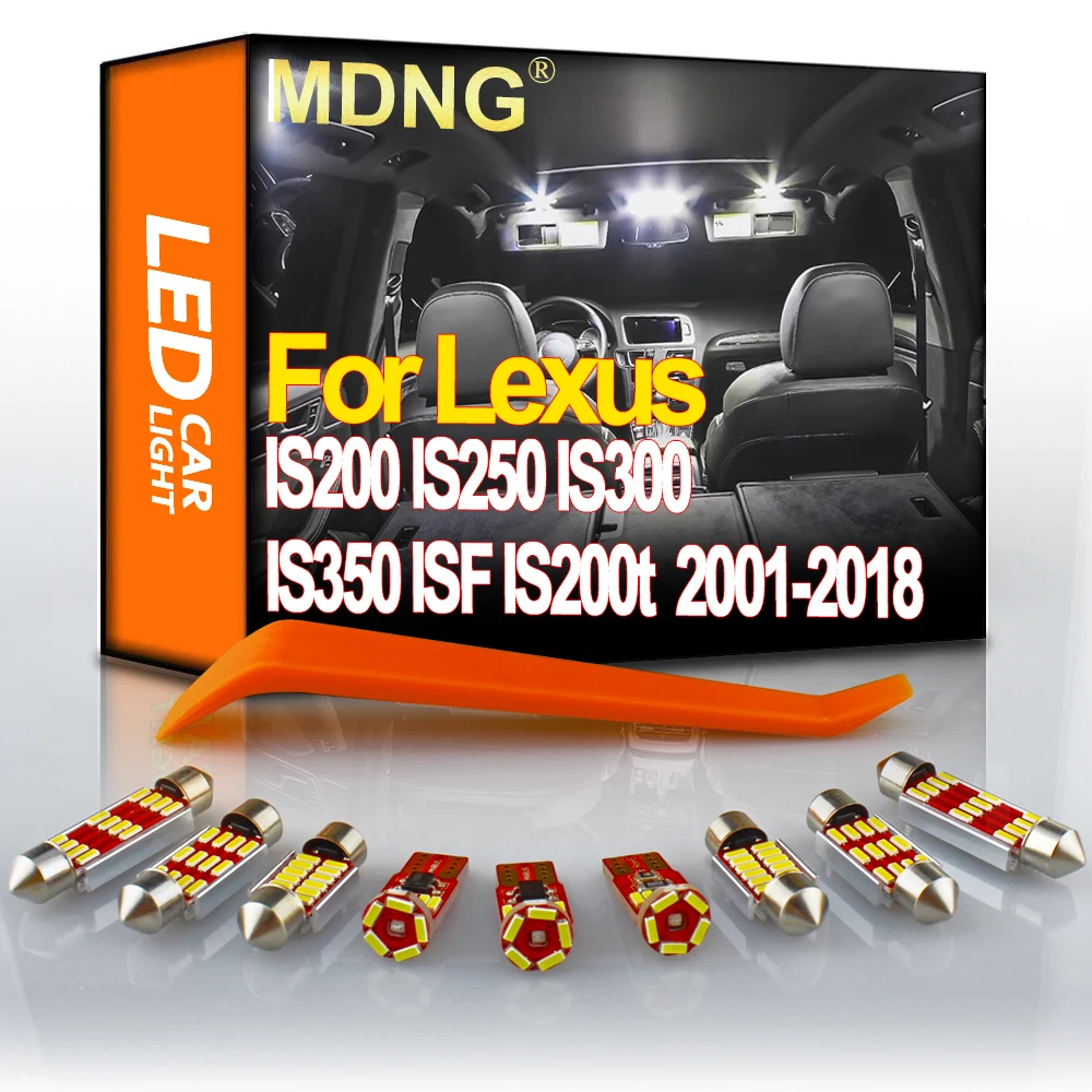 

MDNG Canbus For Lexus IS 200 250 300 350 F 200t IS200 IS250 IS300 IS350 ISF IS200t 2001-2018 Car LED Interior Map Dome Light Kit