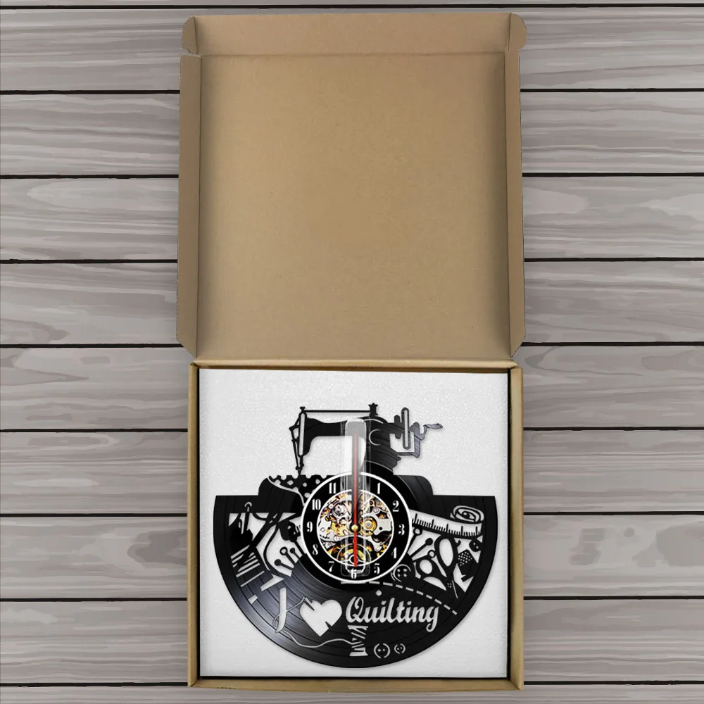 Настенные часы с виниловой пластиной для швейной машины настенные надписью I Love