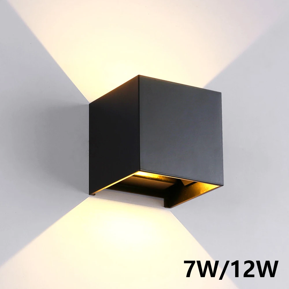 IP65 светодиодный водонепроницаемый настенный светильник 7 Вт/12 Вт регулируемый