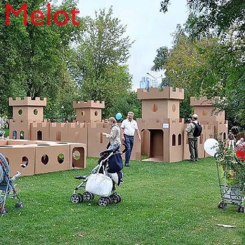 

Carton Cardboard Castle Model Large Toy House Corrugated Paper House Children's Handmade Paper Shell House Assembly Good