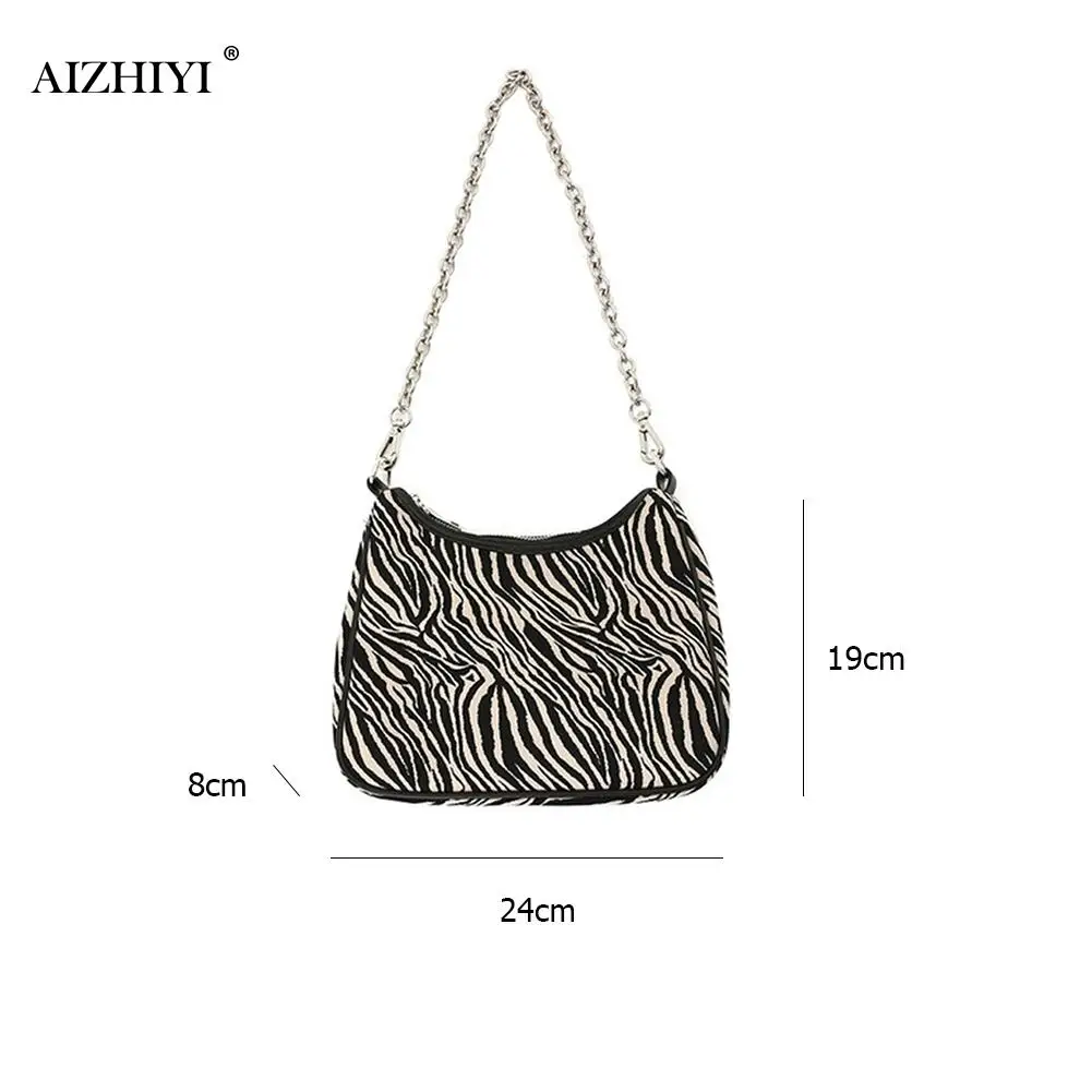 

2020 Retro Women Shoulder Bag Velvet Zebra Print Female Messenger Bag Ladies Casual Zipper Shoulder Bag Sac Main Femme