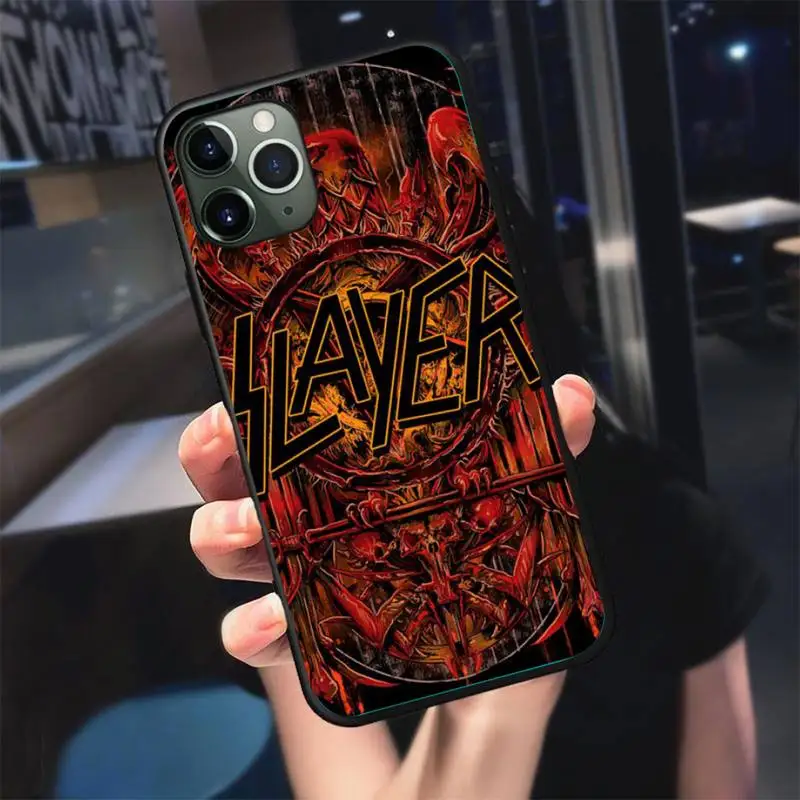 

Slayer Rock Band Trend Etui Painting Phone Case For iphone 7 8 plus x xr xs 11 12 mini pro max Black Soft nax fundas cover