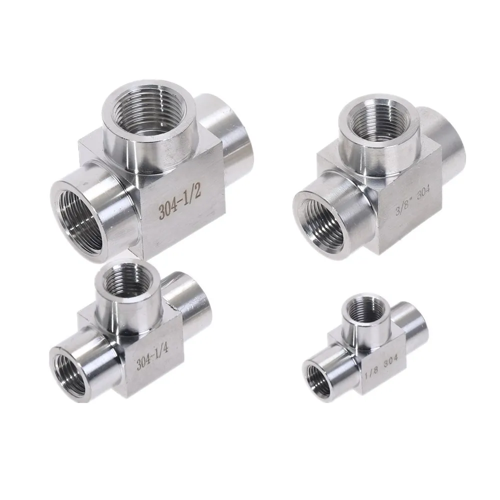 1/4 &quot3/8&quot 1/2 &quot3/4&quot BSPT Женская тройник 3 способа 304 труба из нержавеющей стали