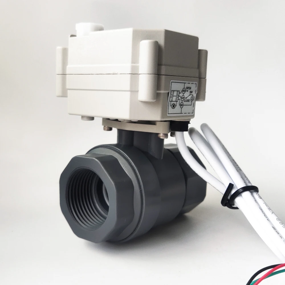 

DN25 full bore motorized ball valve 1", DC12V or DC24V electric ball valve with PVC valve body used for rain water drain