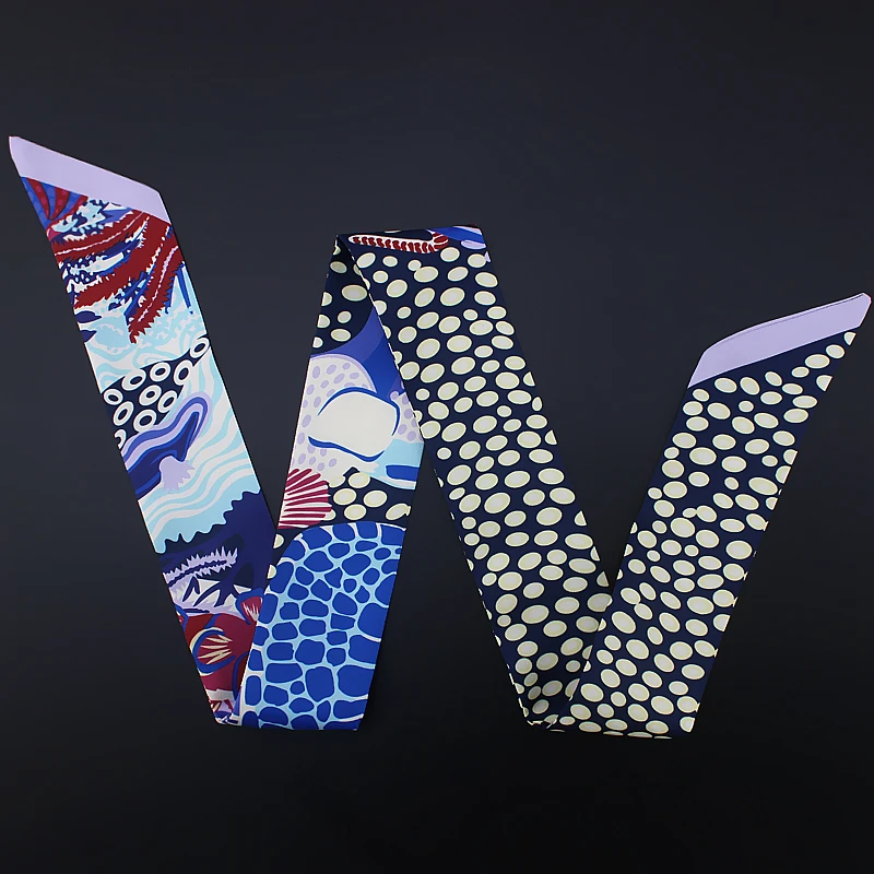 2020 узкий длинный шелковый шарф для женщин новый дизайн тонкий фирменный