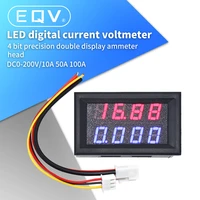 0 28 inch digital dc voltmeter ammeter 4 bit 5 wires dc 200v 10a voltage current meter power supply red blue dual display