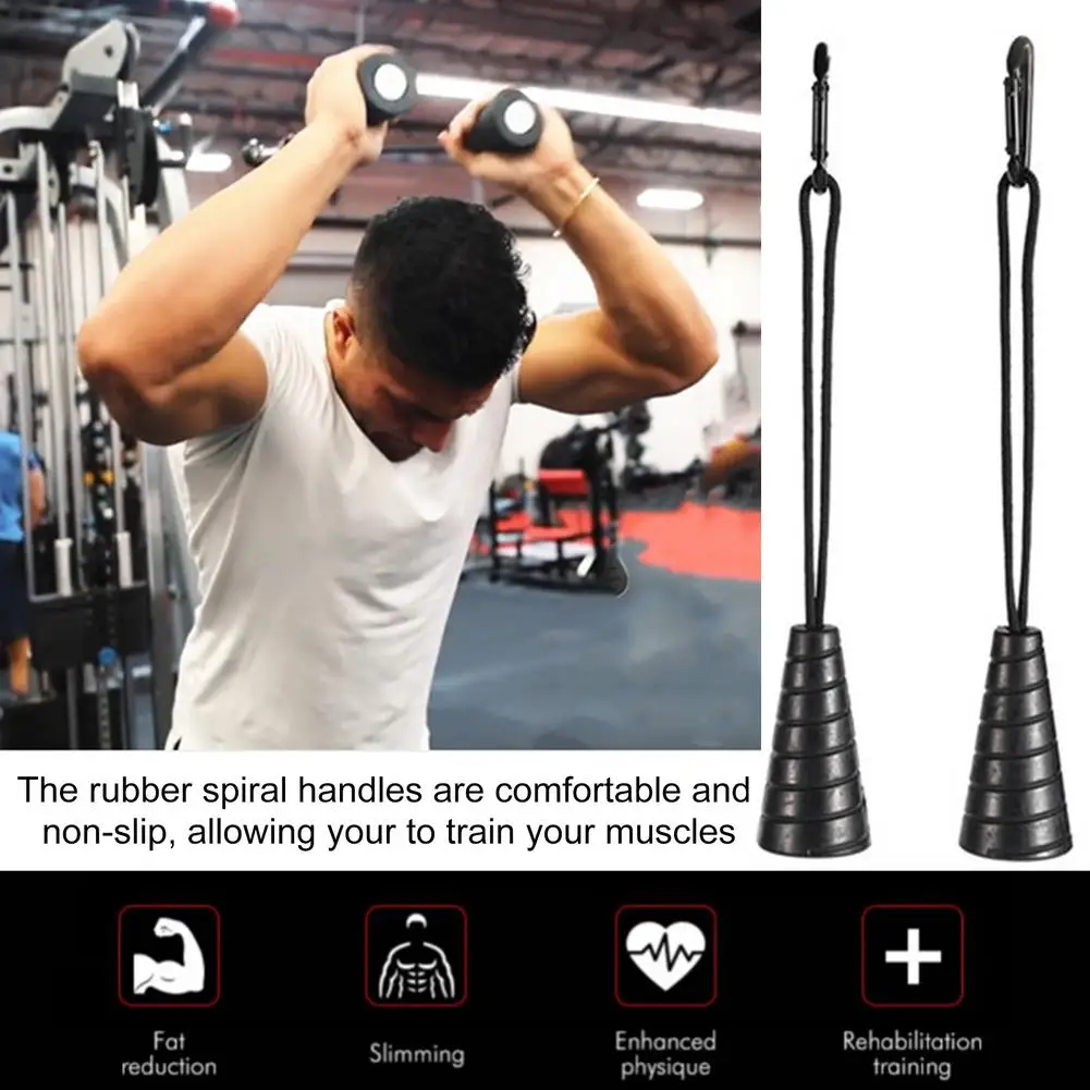 

Tapered Spiral Pulldown Pulley Handles Biceps Triceps Training Fitness Handle With Rubber Grip Cable Machine Attachment
