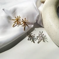 fashionable european and american earrings irregular flower earrings for women hanging dangle snowflake earrings modern jewelry