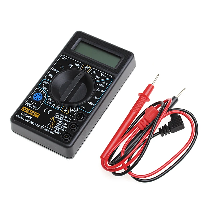 

DT-830B мультиметр с ЖК-дисплеем, автоматический диапазон, цифровой вольтметр, Омметр, вольтметр