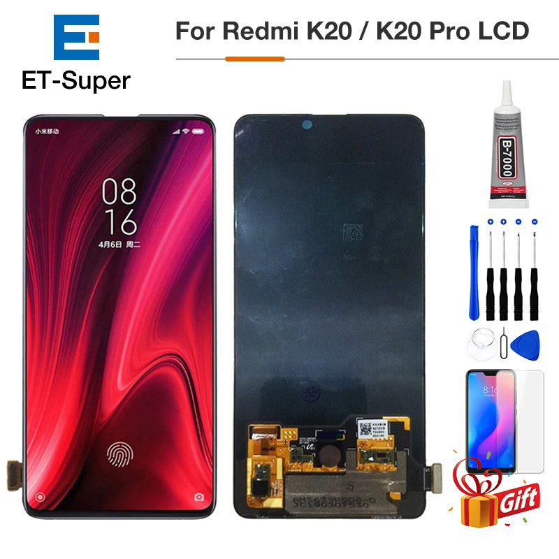 ЖК-сенсорный экран для 6,3" Xiaomi Redmi K20 Pro ЖК-дисплей дигитайзер сборка запасные части+ клей+ стекло+ Инструменты