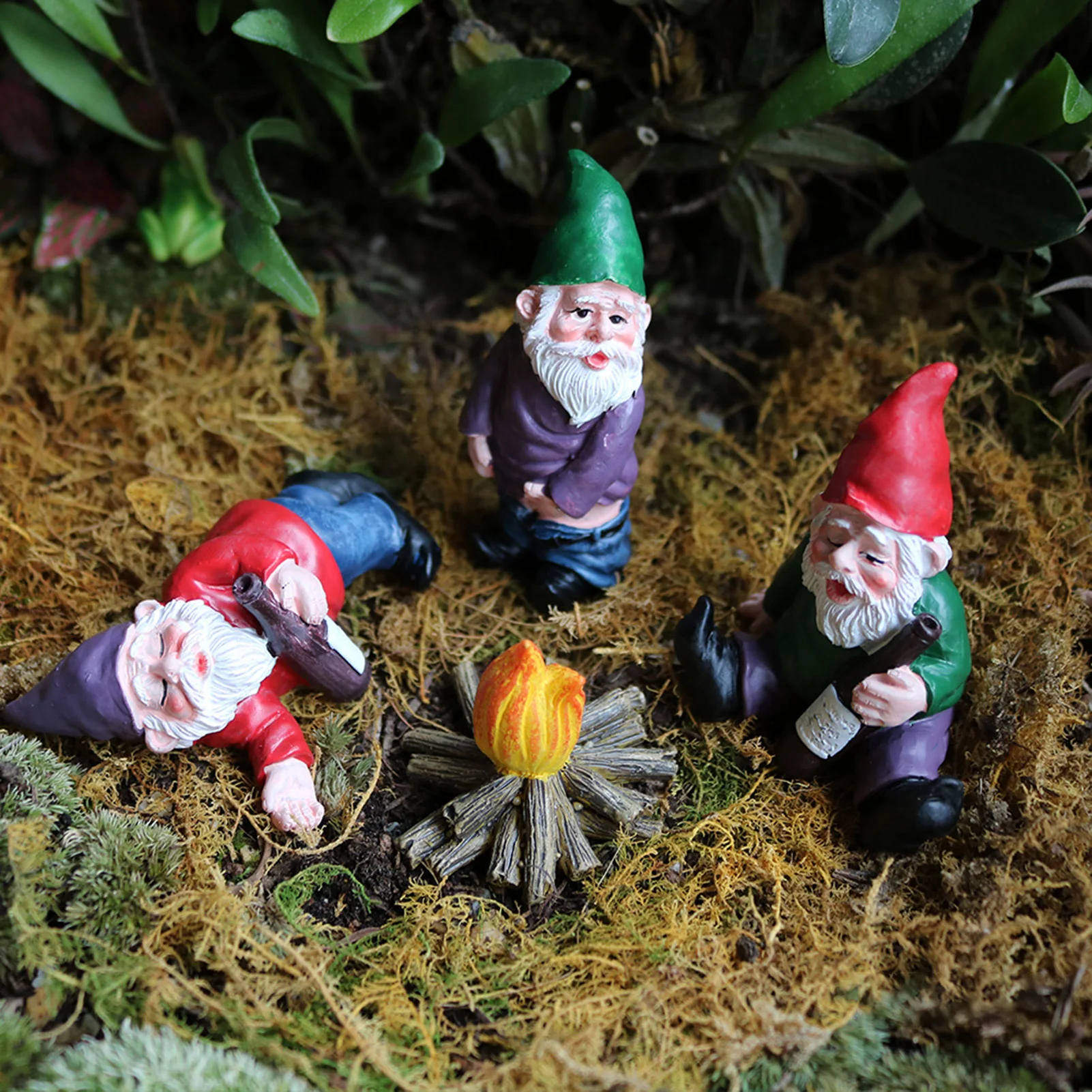 

Mini Drunk Gnomes Dwarf Fairy Garden Statue Miniatures Courtyard Elf Figure Resin Micro Landscape Outdoor Figurine Ornament New