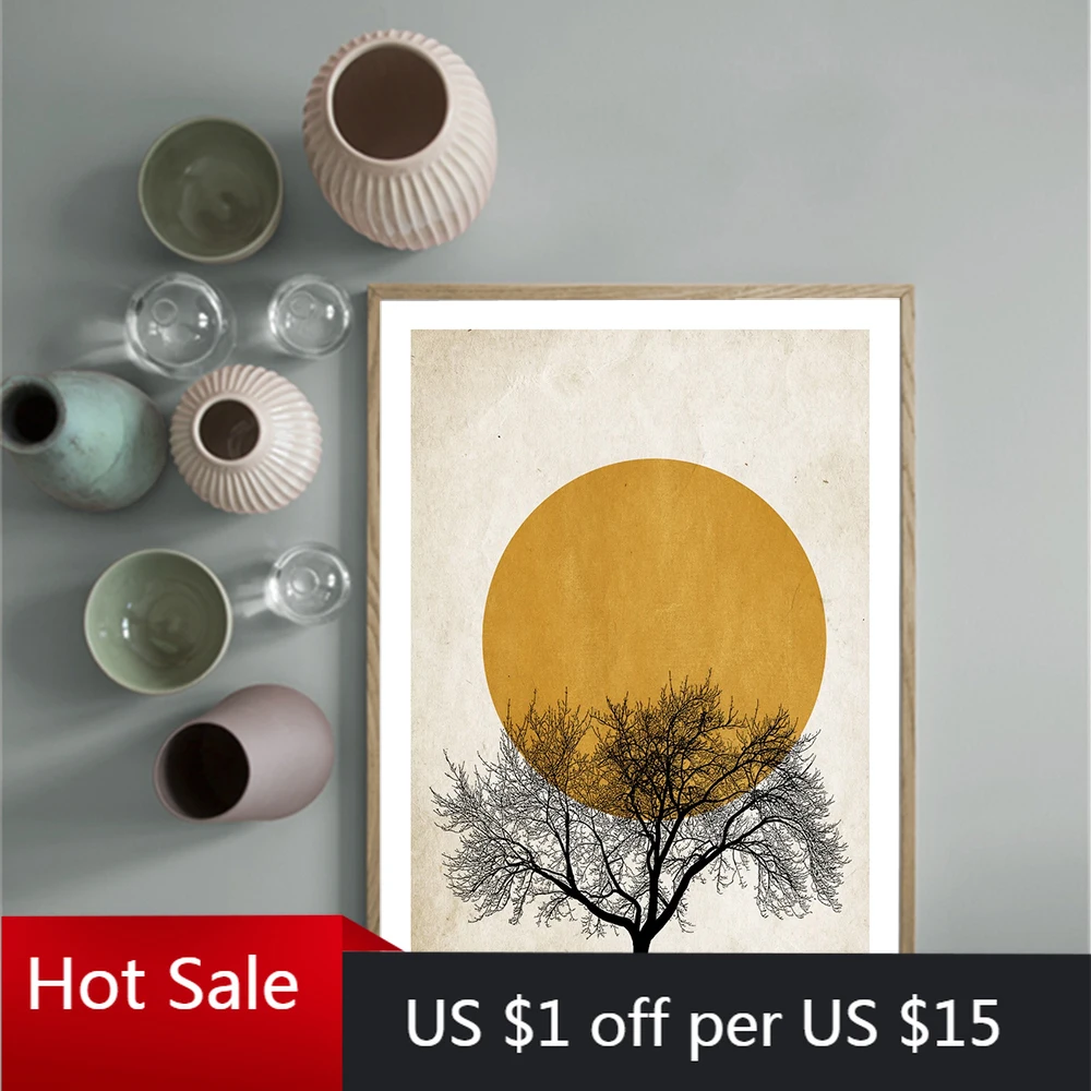 Зимняя утренняя Картина на холсте простой стиль скандинавские плакаты и принты