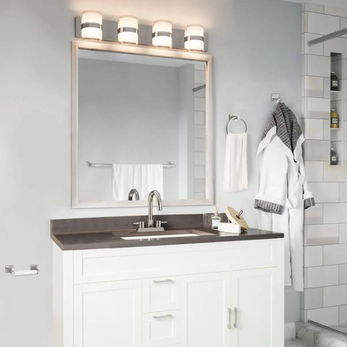 

Stainless Steel Wall-Mounted Towel Ring Towel Bar Toilet Paper Holder Robe Hook With Screws Fittings Kit Bathroom Set 4Pcs/Set