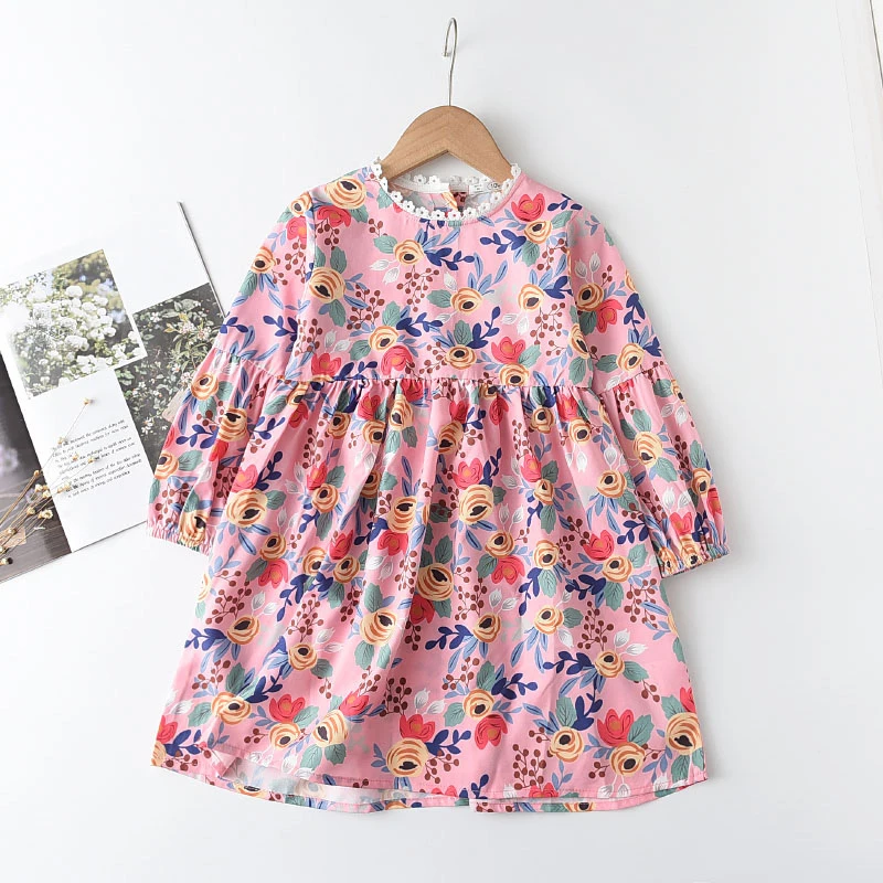 

Keelorn Girls Princess Casual Dresses New Autumn Kids Lace Flowers Dresses Children Lovely Clothing Cute Spring Suits 1-5 Years