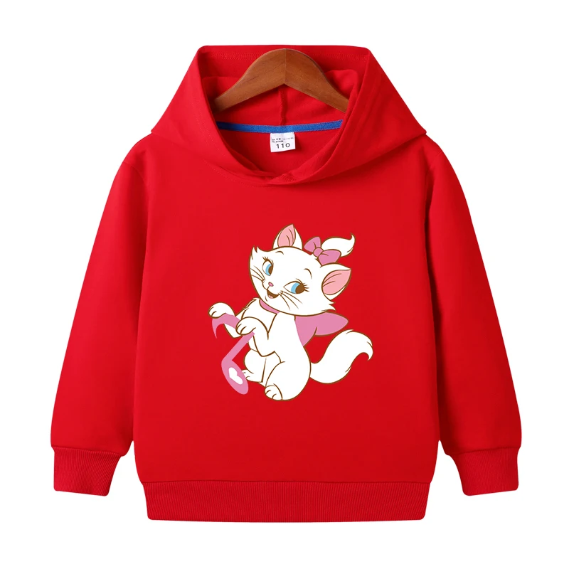 

Autumn Girls Sweatshirts Marie Cat Kids Hoodie Kids Sweatshirt Children Girl Aristocats Cat Sweatshirt Clothing Outwear