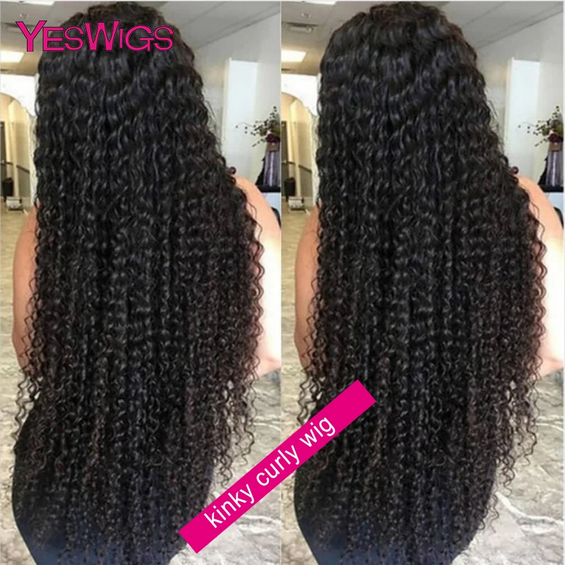 Yeswigs индийский кудрявый парик 13x4 13x6 парик фронта шнурка коричневый Швейцарский Кружевной предварительно выщипанный кудрявый парик человеческих волос для женщин