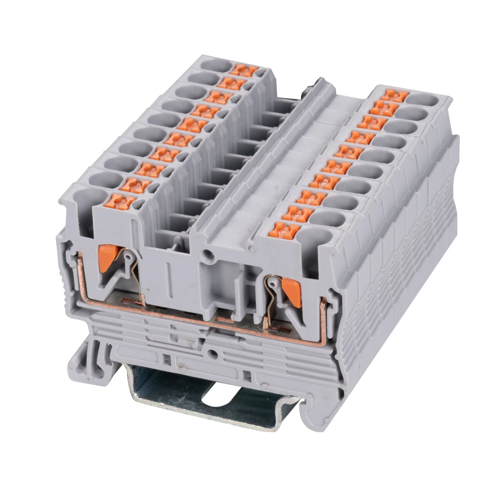 Din Rail терминальный блок 1 шт. ST2 2.5 пуш ап весной безвинтовое Электрический разъем