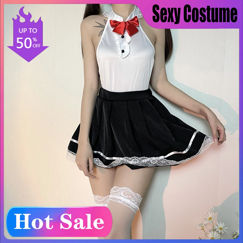 

Sailor Costume Women Sexy Cosplay Lingerie Student Uniform Sexy School Clothes Skirt Set Body Suit Underwear For Women