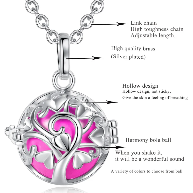 Подвеска Eudora с шариком Дерево жизни ювелирное изделие 18 мм украшение для