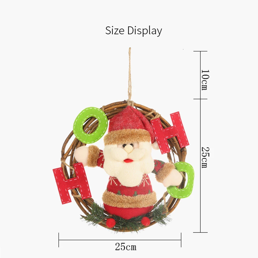 Qianxiaozhen ротанговое кольцо Рождественская елка подвесное украшение