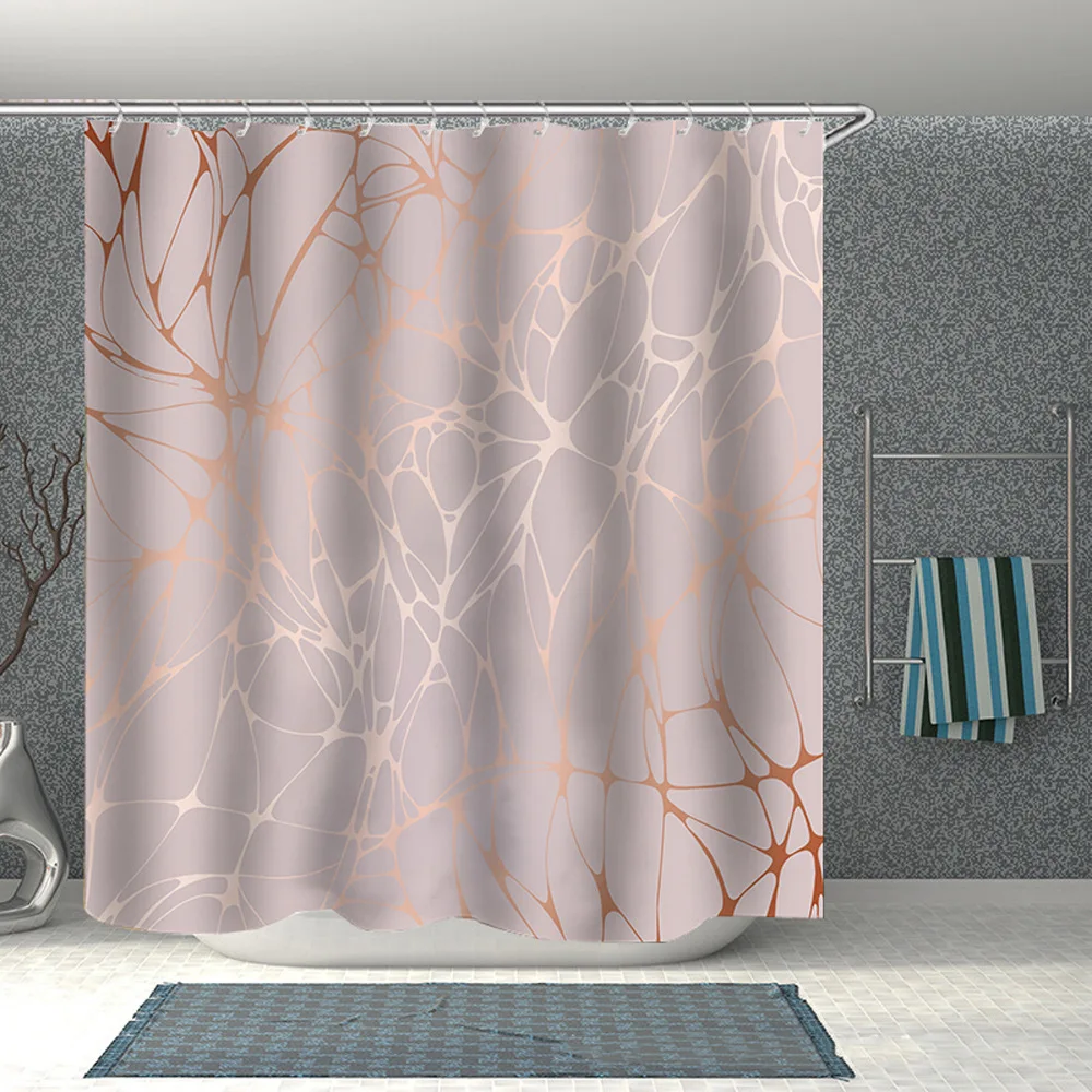 3d-принт мраморный геометрический комплект для ванной комнаты с занавеской душа