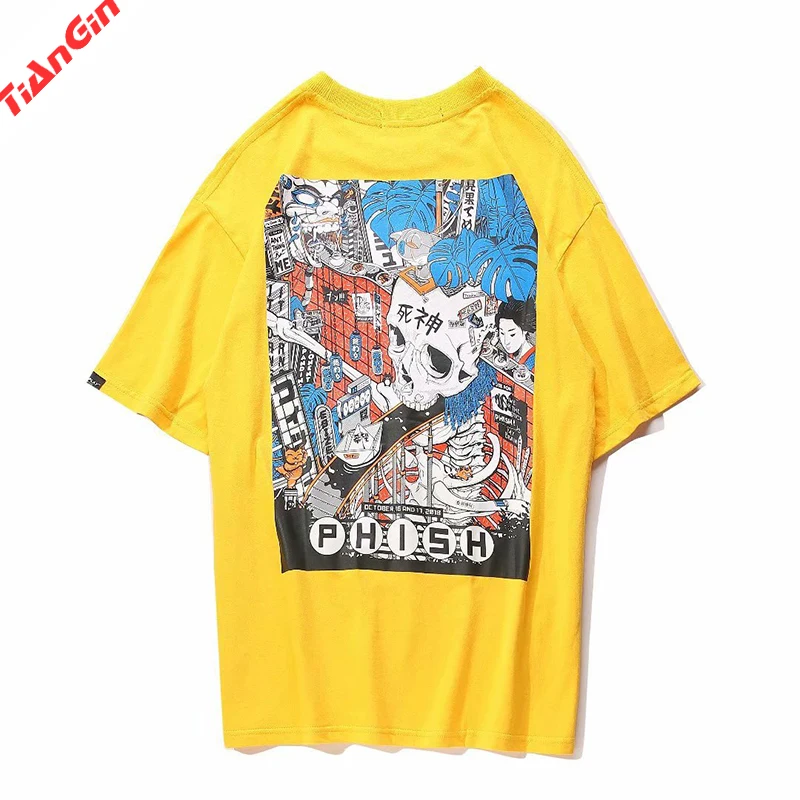 

T- Shirt Short-sleeved Top Print Fashion New Street SkeletonStyle Short-sleeved Casual O-neck Hip-hop Sports 2021 Summer