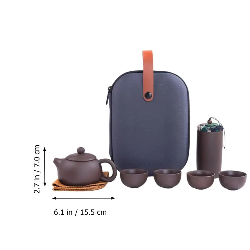 

1 Set Portable Tea Cups Teapot Set Purple Clay Kettle Teapot Cup Set Teaware
