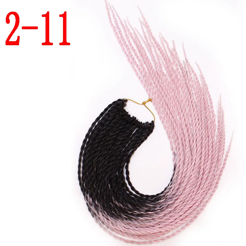 T1B/30 MERISIHAIR Ombre Сенегальские крученые волосы на крючках косички 24 дюйма 30 корней/упаковка синтетические плетеные волосы для женщин серые, синие, розовые, бро - Цвет: T1B/30