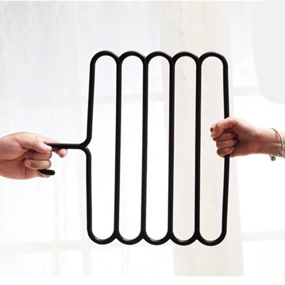 

New Multi-Function Plastic Five-Layer Drying Pants Rack Innovative Hanger Multi-Storey Scarf Rack Anti-Slip Clothes Pants Folder