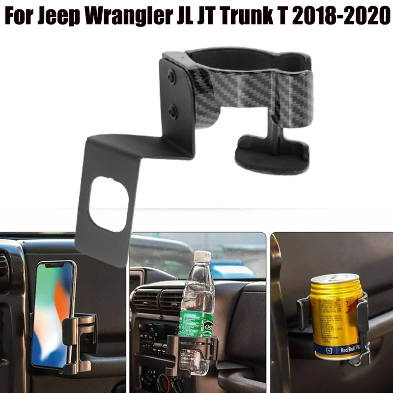 

Car Multi-Function Drink Cup Phone Mount Holder Stand Bracket Organizer For Jeep Wrangler JL JT Trunk T 2018 2019 2020