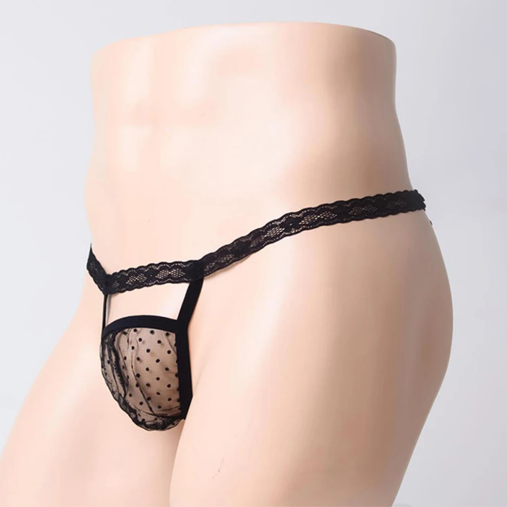 Сексуальные мужские кружевные трусы с Т-образным ремешком мужское нижнее белье