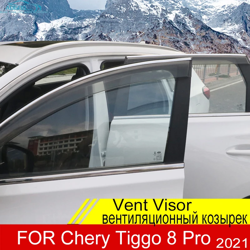 

For Chery Tiggo 8 Pro 2021 Accessories Window Visor Sun Rain Wind Deflector Awning Shield Vent Guard Shade Cover Trim