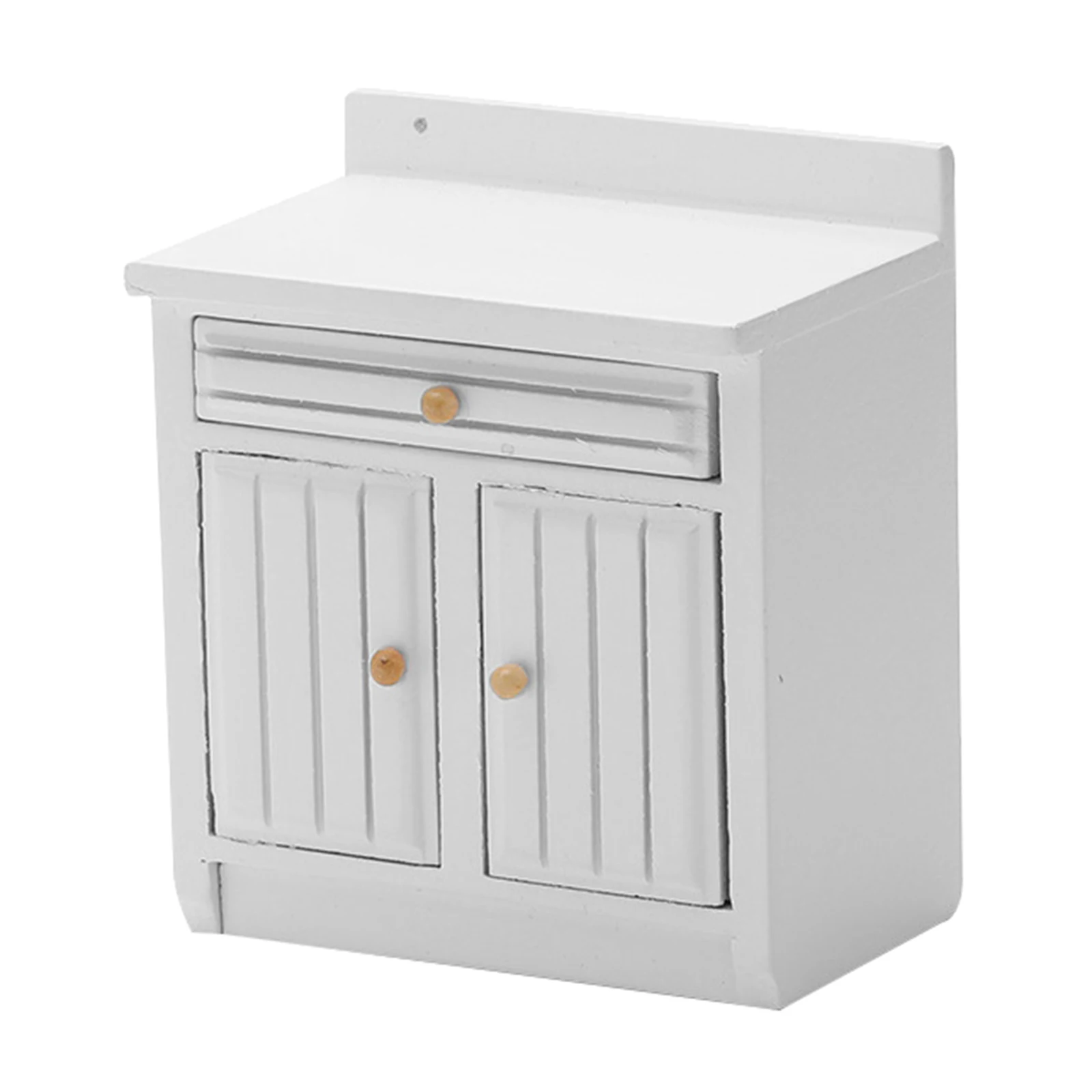 

1:12 Dollhouse Miniature Furniture Wooden Kitchen White Cabinet, Dollhouse Decoration Accessories, Girls Holiday Gift