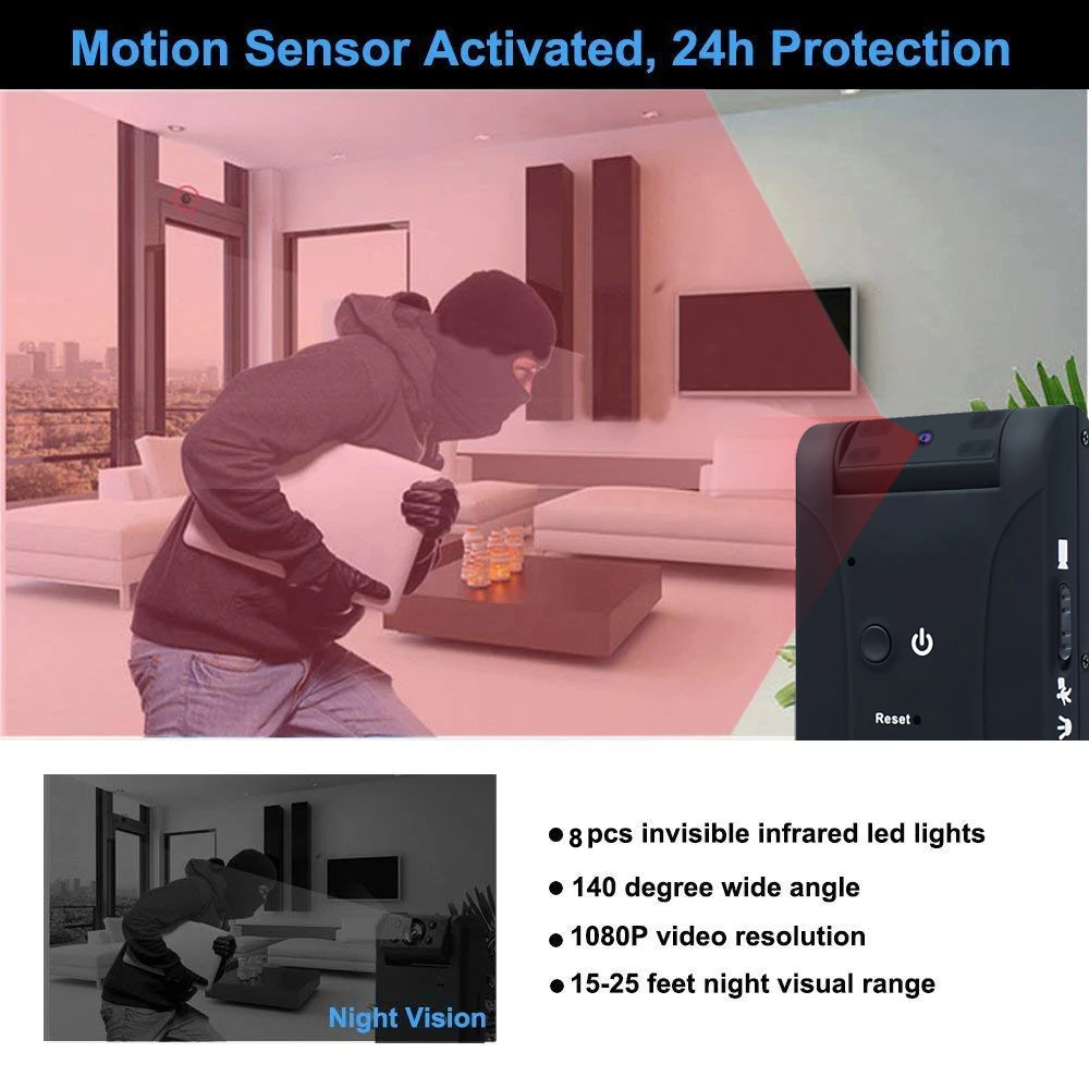 HD1080P мини камера Спорт DV портативная видеокамера невидимое ночное видение