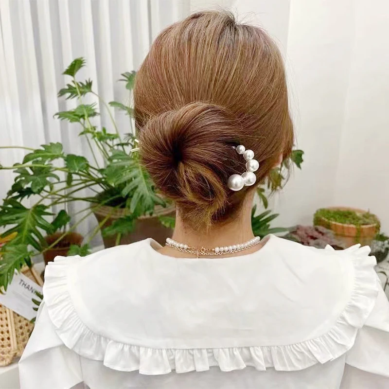 U-образные жемчужные заколки для волос в форме бабочки захваты простые вилки из