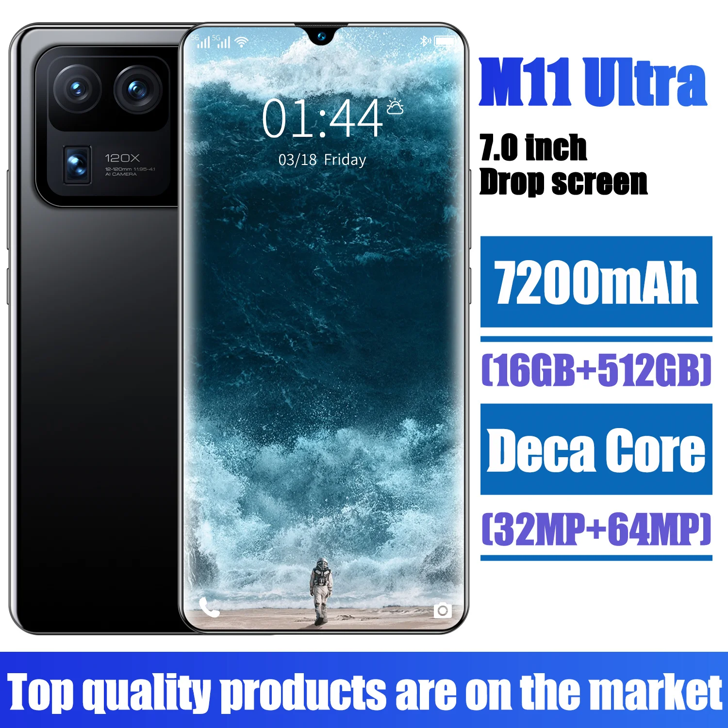 

Global Version M11 Ultra 7.1 Inch 32+64MP 7200mAh 5G LTE Bands Smart Phone 16+512GB Face Fingerprint ID 10 Core Mobile Phone