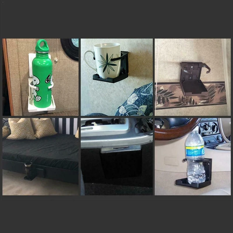 

Adjustable Drink Folding Cup Holder Bottle Coffee Stand Mount For Car Boat Rv Marine Caravan