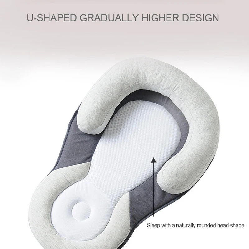 

Baby Pillow Baby Anti-rollover Sleep Position Pillow Cotton Baby Head Protection Pillow Sleeping Baby Support Travel Baby Nest