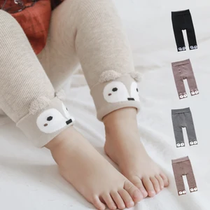 Леггинсы для девочек, детские леггинсы, бархатные утепленные детские колготки, Мультяшные укороченные брюки, колготки для девочек, леггинсы