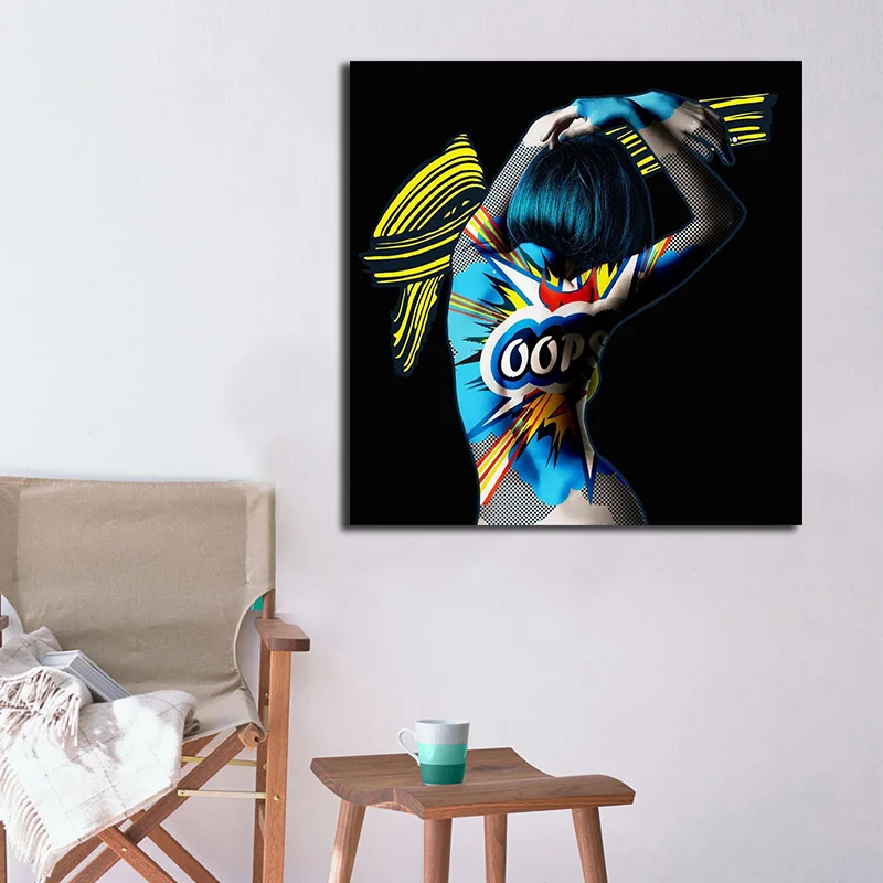 

Graffiti Anime Girl Canvas Painting Posters And Prints Creative Portrait Pictures Wall Art Home Decor Cuadros for Living Room