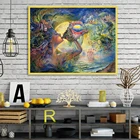 Картина из квадратных страз с раковиной девочкой, 5D Мозаика из смолы в стиле Фэнтези, Набор для вышивки крестиком, украшение для дома