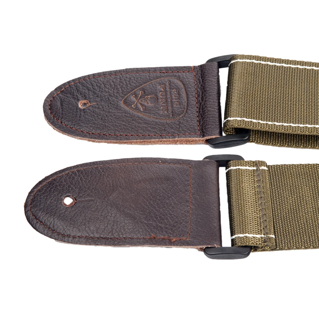 gitarre strap einstellbare gitarre strap für elektrischeakustische gitarrebass schädel muster druck mit leder enden free global shipping