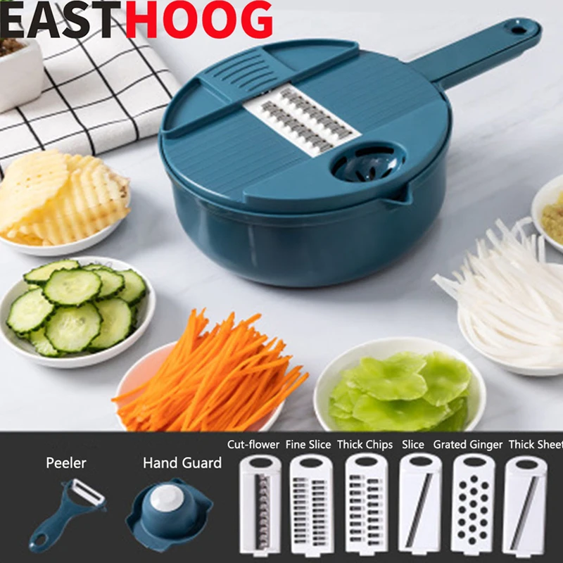 

12 In 1 Multifunctional Round Vegetable Cutter Slicer Kitchen Chopper Shredder Veggetable Cutter Manual Food Processor