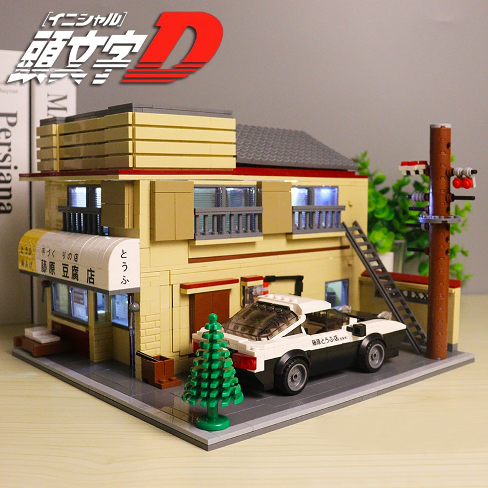 

Creative Expert INITIAL D Fujiwara Tofu Store Japanese Style Shop 1908 Pcs Moc Bricks Modular House Model Building Blocks Toys